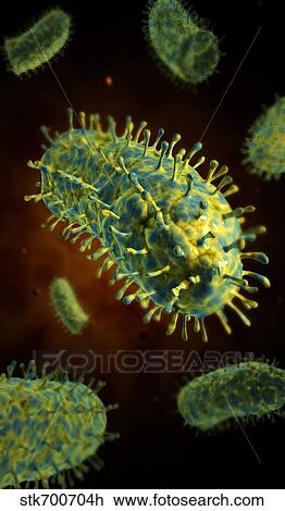 Drawing - Conceptual image of rabies virus.. Fotosearch
