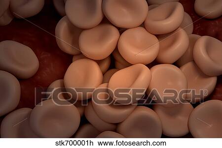 Drawing - Conceptual image of red blood cells.. Fotosearch