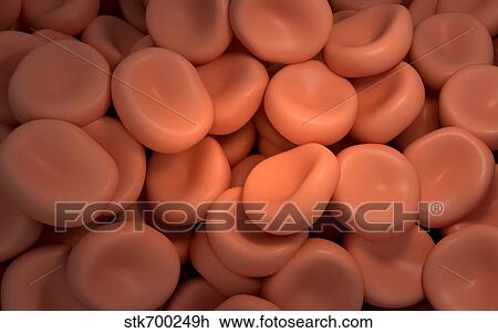 Drawing - Conceptual image of red blood cells.. Fotosearch