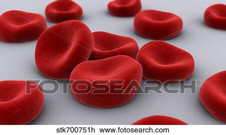 Drawing - Conceptual image of red blood cells.. Fotosearch