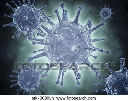 Drawing - Conceptual image of the Hepatitis C virus.. Fotosearch