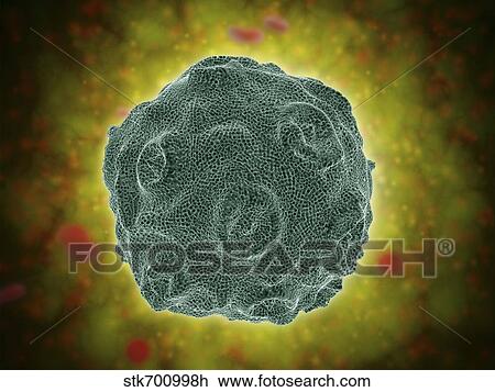 Drawing - Conceptual image of the Human Papilloma Virus.. Fotosearch