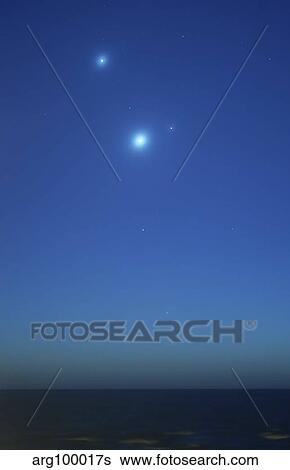 Conjunction of Jupiter, Venus and Mercury. View Large Photo Image Stock Photograph - Conjunction of Jupiter, Venus and Mercury.. Fotosearch