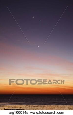Conjunction of Venus, Mercury, Jupiter and Mars at dawn. View Large Photo Image Stock Photograph - Conjunction of Venus, Mercury, Jupiter and Mars at dawn.. Fotosearch