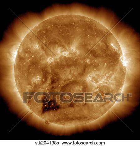 Coronal holes on the Sun. View Large Photo Image Stock Photograph - Coronal holes on the Sun.. Fotosearch