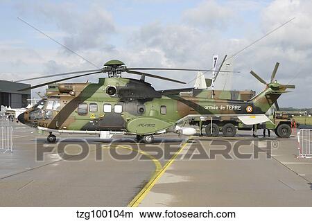 Cougar Horizon early warning radar helicopter of the French Army. View Large Photo Image Picture - Cougar Horizon early warning radar helicopter of the French Army.. Fotosearch