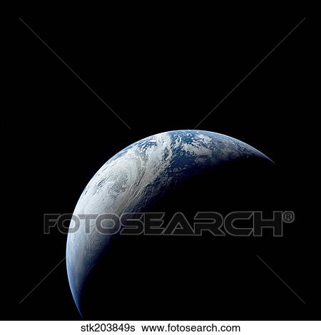 Crescent Earth taken from the Apollo 4 mission. View Large Photo Image Stock Photograph - Crescent Earth taken from the Apollo 4 mission.. Fotosearch