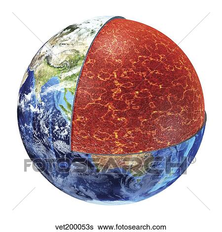 Cross section of planet Earth showing the upper mantle. View Large Illustration Stock Illustration - Cross section of planet Earth showing the upper mantle.. Fotosearch