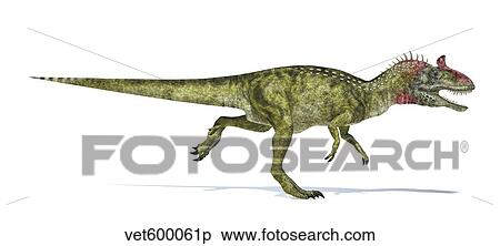 Cryolophosaurus dinosaur on white background. View Large Illustration Stock Illustration - Cryolophosaurus dinosaur on white background.. Fotosearch