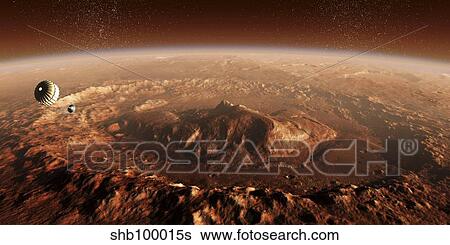 Curiosity rover descending into Gale Crater on Mars. View Large Illustration Stock Illustration - Curiosity rover descending into Gale Crater on Mars.. Fotosearch