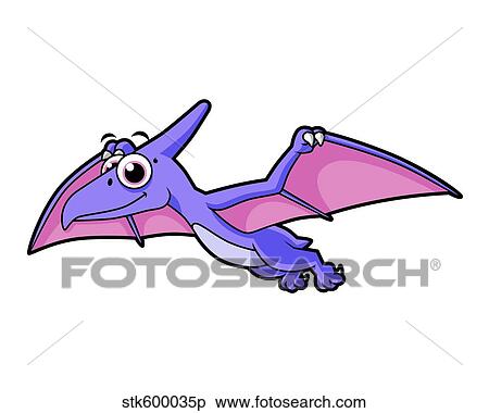 Cute illustration of a flying pterodactyl. View Large Illustration Stock Illustration - Cute illustration of a flying pterodactyl.. Fotosearch