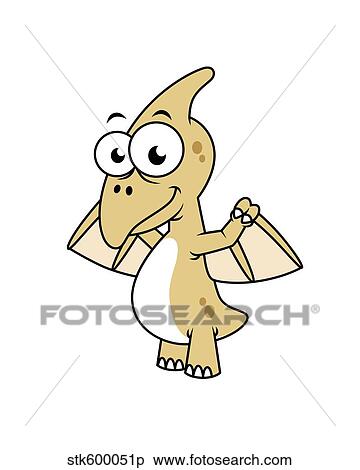 Cute illustration of a pterodactyl. View Large Illustration Stock Illustration - Cute illustration of a pterodactyl.. Fotosearch