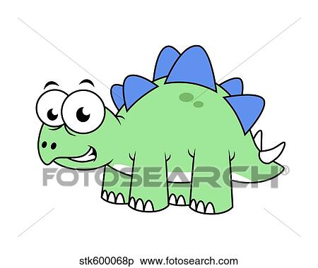 Stock Illustration - Cute illustration of a Stegosaurus.. Fotosearch