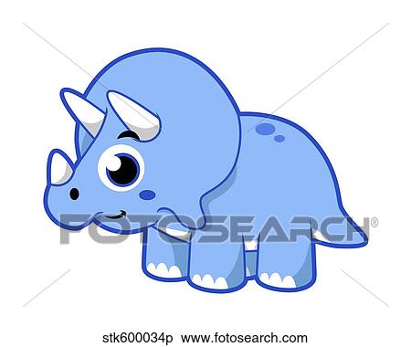 Cute illustration of a Triceratops dinosaur. View Large Illustration Stock Illustration - Cute illustration of a Triceratops dinosaur.. Fotosearch