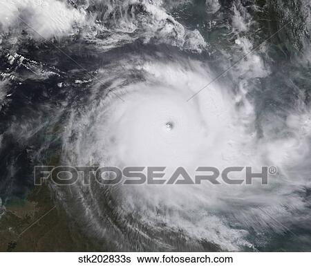 Cyclone Monica in the south Pacific Ocean. View Large Photo Image Stock Photograph - Cyclone Monica in the south Pacific Ocean.. Fotosearch