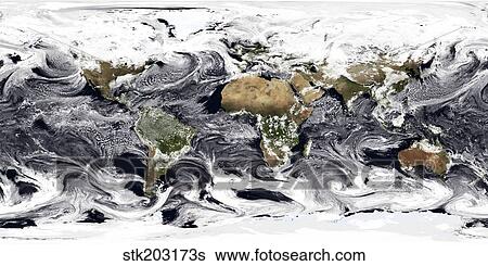 Cylindrical equidistant projection of visualization showing clouds across the world. View Large Photo Image Stock Photograph - Cylindrical equidistant projection of visualization showing clouds across the world.. Fotosearch