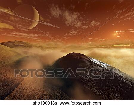 Dark dunes are shaped by the moon's winds on the surface of Titan. View Large Illustration Stock Illustration - Dark dunes are shaped by the moon's winds on the surface of Titan.. Fotosearch