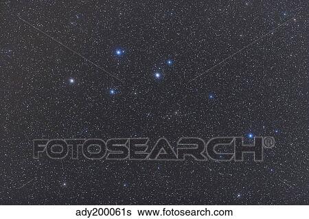 Stock Photograph - Delphinus constellation on a hazy night.. Fotosearch