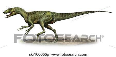 Stock Illustration - Deltadromeus agilis, a prehistoric era dinosaur.. Fotosearch