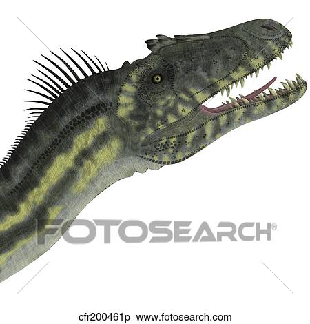 Stock Illustration - Deltadromeus dinosaur head.. Fotosearch