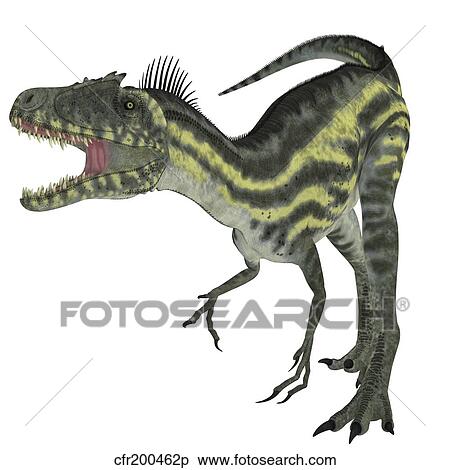 Stock Illustration - Deltadromeus dinosaur, white background.. Fotosearch