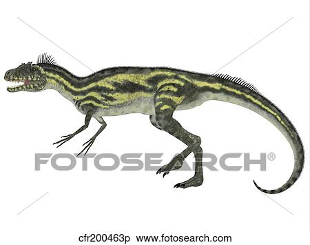 Deltadromeus dinosaur, white background. View Large Illustration Stock Illustration - Deltadromeus dinosaur, white background.. Fotosearch