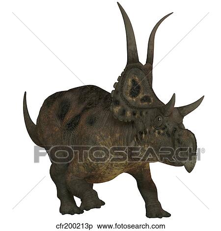 Diabloceratops, a herbivorous dinosaur from the Cretaceous Period. View Large Illustration Stock Illustration - Diabloceratops, a herbivorous dinosaur from the Cretaceous Period.. Fotosearch