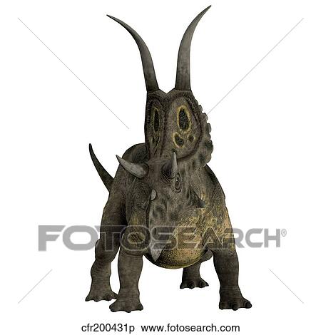 Stock Illustration - Diabloceratops dinosaur.. Fotosearch