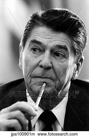 Picture - Digitally restored American History photo of President Ronald Reagan.. Fotosearch