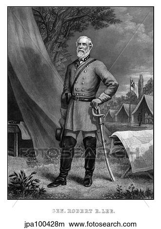Digitally restored Civil War artwork of General Robert E. Lee. View Large Illustration Stock Illustration - Digitally restored Civil War artwork of General Robert E. Lee.. Fotosearch