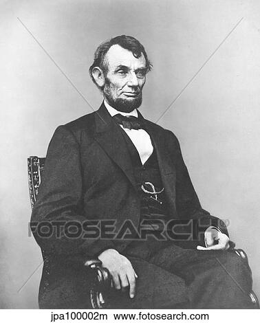 Stock Illustration - Digitally restored Civil War era painting of President Abraham Lincoln.. Fotosearch