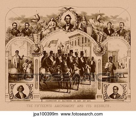 Stock Illustration - Digitally restored Civil War print of The Fifteenth Amendment and Its Results.. Fotosearch