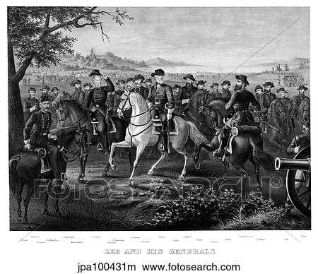 Digitally restored Civil War print of General Lee and other Confederate Generals. View Large Illustration Stock Illustration - Digitally restored Civil War print of General Lee and other Confederate Generals.. Fotosearch