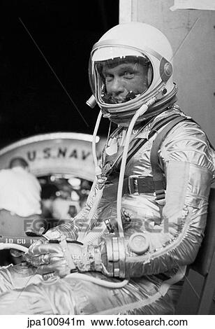 Digitally restored photo of astronaut John Glenn wearing a spacesuit. View Large Photo Image Picture - Digitally restored photo of astronaut John Glenn wearing a spacesuit.. Fotosearch
