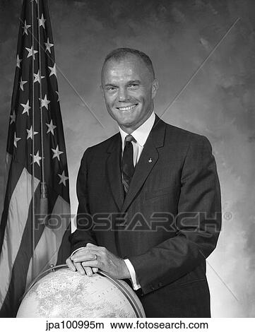 Digitally restored photo of astronaut John Glenn. View Large Photo Image Picture - Digitally restored photo of astronaut John Glenn.. Fotosearch