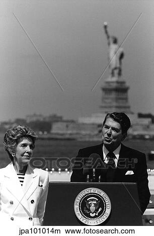 Picture - Digitally restored photo of President Ronald Reagan and Nancy Reagan.. Fotosearch