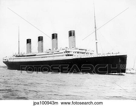 Picture - Digitally restored photo of RMS Titantic departing Southampton.. Fotosearch