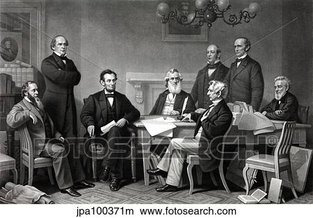 Digitally restored picture of President Lincoln reading the Emancipation Proclamation to his cabinet. View Large Illustration Stock Illustration - Digitally restored picture of President Lincoln reading the Emancipation Proclamation to his cabinet.. Fotosearch