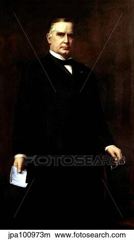 Stock Illustration - Digitally restored presidential painting of President William McKinley.. Fotosearch