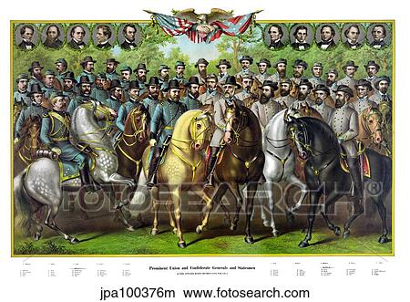 Digitally restored print featuring Prominent Union and Confederate Generals. View Large Illustration Stock Illustration - Digitally restored print featuring Prominent Union and Confederate Generals.. Fotosearch