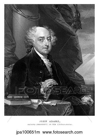 Digitally restored print of John Adams. View Large Illustration Stock Illustration - Digitally restored print of John Adams.. Fotosearch