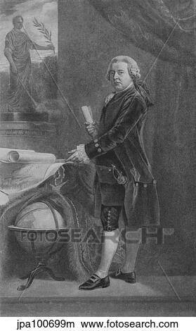 Stock Illustration - Digitally restored print of John Adams.. Fotosearch