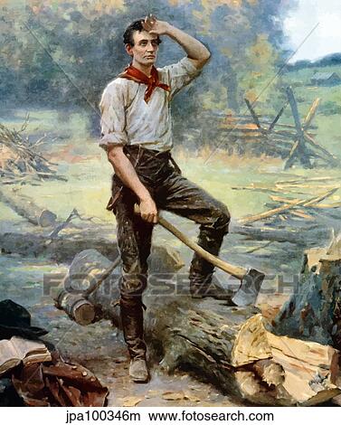 Stock Illustration - Digitally restored vector painting of a young Abraham Lincoln.. Fotosearch