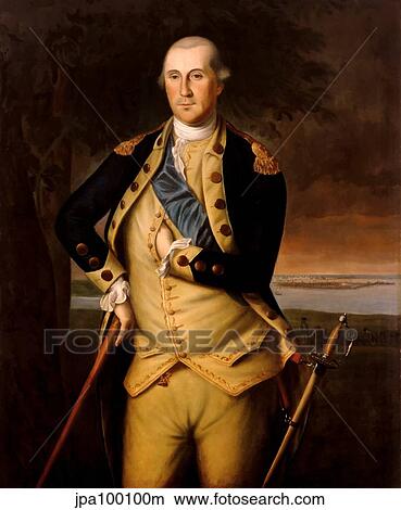 Stock Illustration - Digitally restored vector painting of General George Washington.. Fotosearch