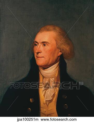 Stock Illustration - Digitally restored vector painting of Thomas Jefferson.. Fotosearch