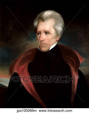 Stock Illustration - Digitally restored vector painting of President Andrew Jackson.. Fotosearch