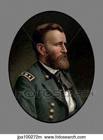 Digitally restored vector painting of Ulysses S. Grant. View Large Illustration Stock Illustration - Digitally restored vector painting of Ulysses S. Grant.. Fotosearch