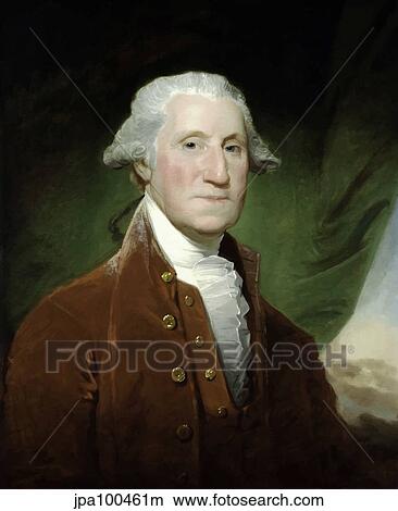 Stock Illustration - Digitally restored vector painting of George Washington.. Fotosearch