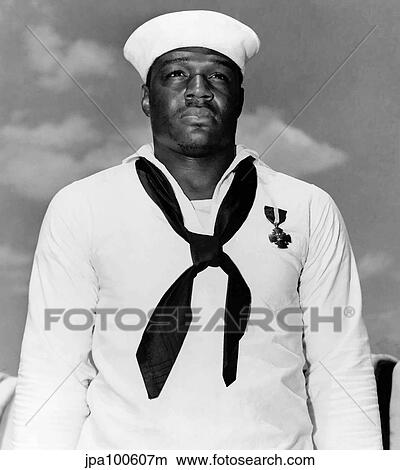 Picture - Digitally restored vector photo of Doris Dorie Miller, a cook in the U. S. Navy.. Fotosearch
