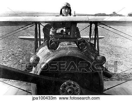 Stock Illustration - Digitally restored vector photograph of World War One pilot, Eddie Rickenbacker.. Fotosearch